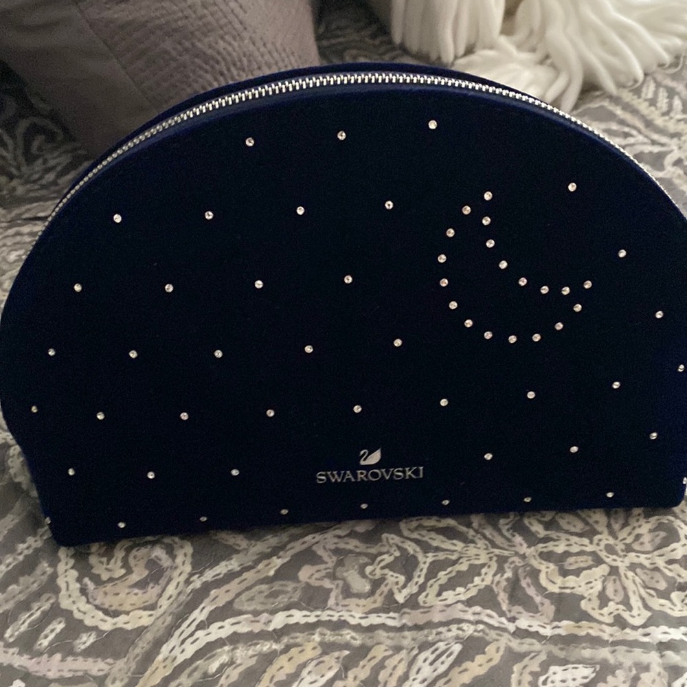 Swarovski cosmetic bag NWOT…midnight blue